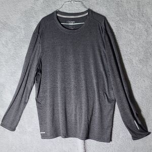 Jockey Gray Long Sleeve Tee with Classic Crew Neck